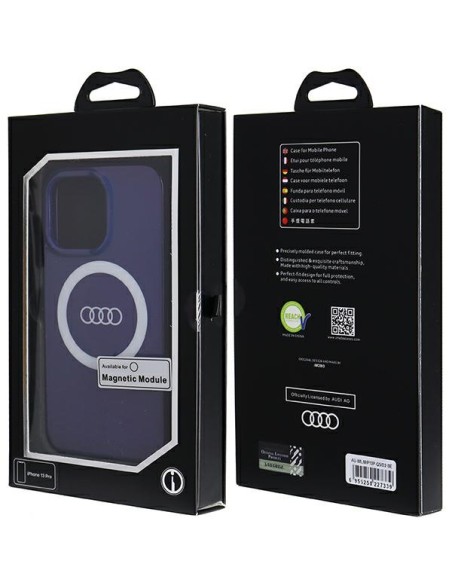 Etui Audi IML Big Logo MagSafe na iPhone 13 Pro / 13 - niebieskie Etui Audi IML Big Logo MagSafe na iPhone 13 Pro / 13 - niebieskie
