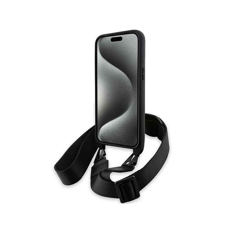 Etui BMW M Edition Carbon Stripe & Strap na iPhone 15 Pro - czarne