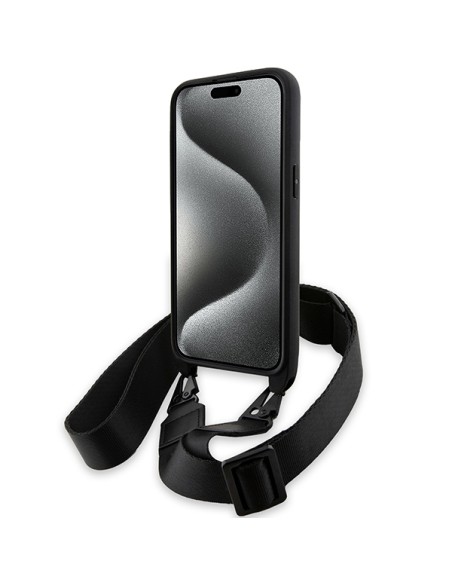Etui BMW M Edition Carbon Stripe & Strap na iPhone 15 Pro - czarne Etui BMW M Edition Carbon Stripe & Strap na iPhone 15 Pro - czarne