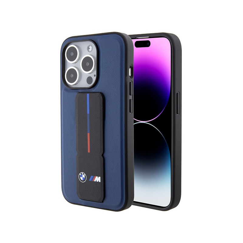 Etui BMW M Grip Stand Bicolor na iPhone 15 Pro - granatowe