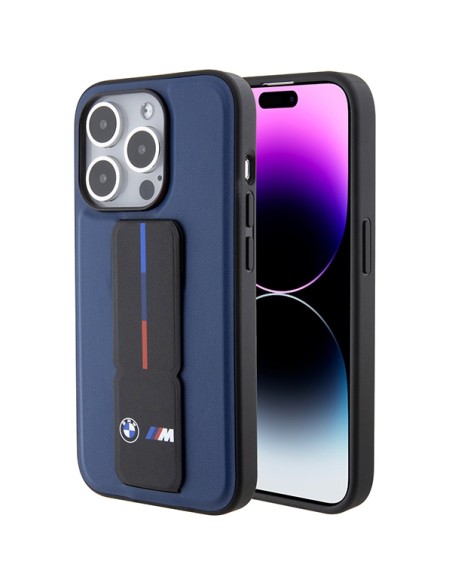 Etui BMW M Grip Stand Bicolor na iPhone 15 Pro - granatowe