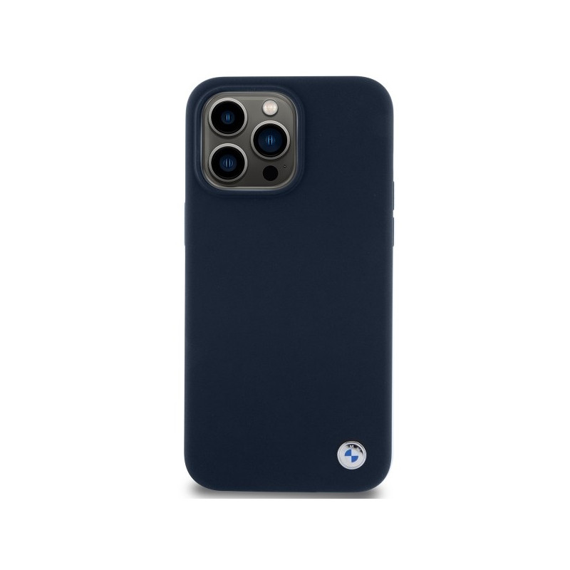 Etui BMW Silicone Metal Logo na iPhone 15 Pro - granatowe