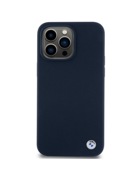 Etui BMW Silicone Metal Logo na iPhone 15 Pro - granatowe Etui BMW Silicone Metal Logo na iPhone 15 Pro - granatowe