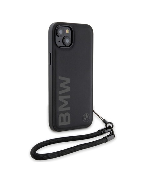 Etui BMW Signature Leather Wordmark Cord na iPhone 15 Plus / 14 Plus - czarne Etui BMW Signature Leather Wordmark Cord na iPhone 15 Plus / 14 Plus - czarne