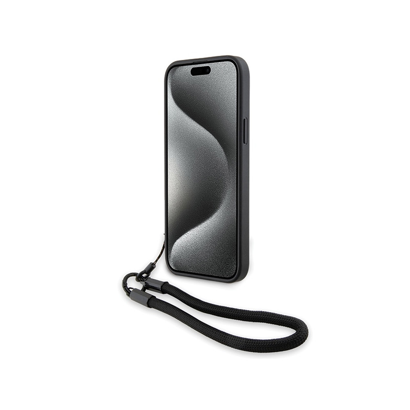 Etui BMW Signature Leather Wordmark Cord na iPhone 15 Plus / 14 Plus - czarne