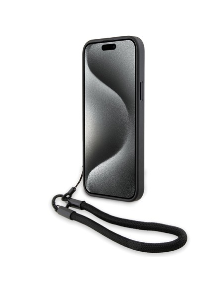 Etui BMW Signature Leather Wordmark Cord na iPhone 15 Plus / 14 Plus - czarne Etui BMW Signature Leather Wordmark Cord na iPhone 15 Plus / 14 Plus - czarne