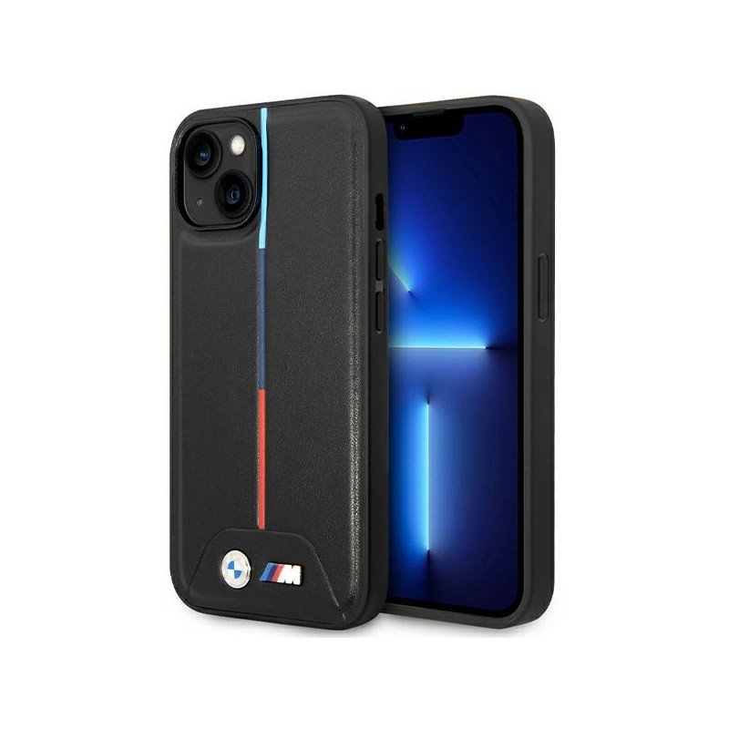 Etui BMW M Quilted Tricolor na iPhone 15 / 14 / 13 - czarne