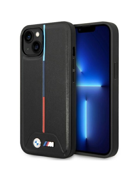 Etui BMW M Quilted Tricolor na iPhone 15 / 14 / 13 - czarne Etui BMW M Quilted Tricolor na iPhone 15 / 14 / 13 - czarne