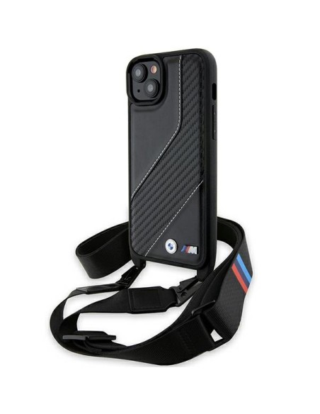 Etui BMW M Edition Carbon Stripe & Strap na iPhone 15 / 14 / 13 - czarne Etui BMW M Edition Carbon Stripe & Strap na iPhone 15 / 14 / 13 - czarne