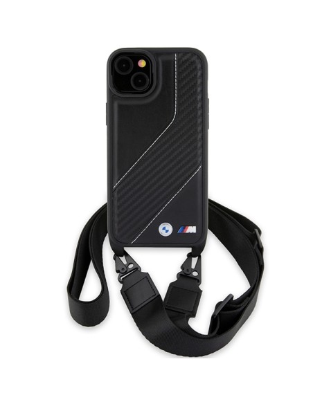 Etui BMW M Edition Carbon Stripe & Strap na iPhone 15 / 14 / 13 - czarne Etui BMW M Edition Carbon Stripe & Strap na iPhone 15 / 14 / 13 - czarne