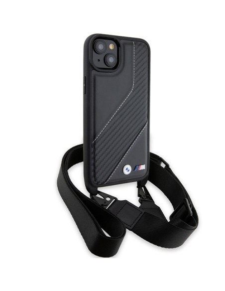 Etui BMW M Edition Carbon Stripe & Strap na iPhone 15 / 14 / 13 - czarne Etui BMW M Edition Carbon Stripe & Strap na iPhone 15 / 14 / 13 - czarne