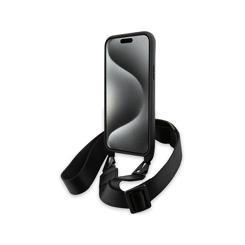 Etui BMW M Edition Carbon Stripe & Strap na iPhone 15 / 14 / 13 - czarne