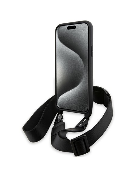 Etui BMW M Edition Carbon Stripe & Strap na iPhone 15 / 14 / 13 - czarne Etui BMW M Edition Carbon Stripe & Strap na iPhone 15 / 14 / 13 - czarne