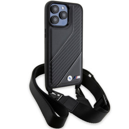 Etui BMW M Edition Carbon Stripe & Strap na iPhone 15 Pro Max - czarne