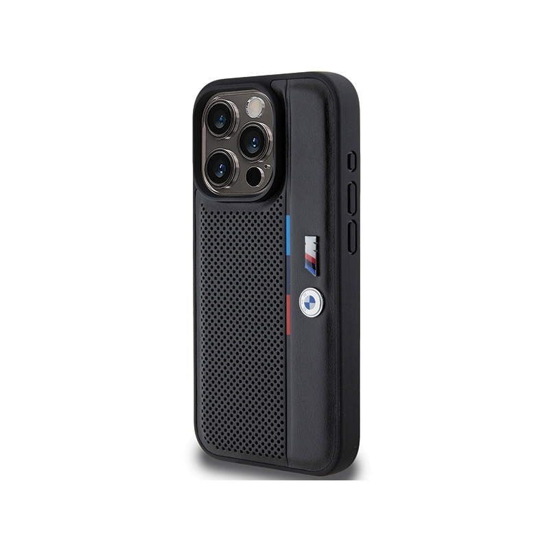 Etui BMW Perforated Tricolor Line na iPhone 15 Pro Max - czarne