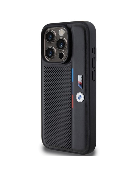 Etui BMW Perforated Tricolor Line na iPhone 15 Pro Max - czarne