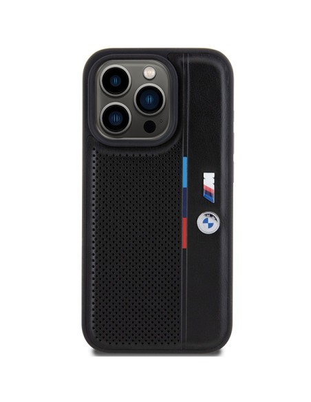 Etui BMW Perforated Tricolor Line na iPhone 15 Pro Max - czarne