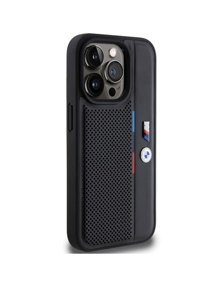 Etui BMW Perforated Tricolor Line na iPhone 15 Pro Max - czarne