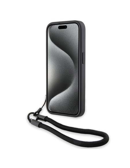 Etui BMW Signature Leather Wordmark Cord na iPhone 15 Pro Max - czarne Etui BMW Signature Leather Wordmark Cord na iPhone 15 Pro Max - czarne