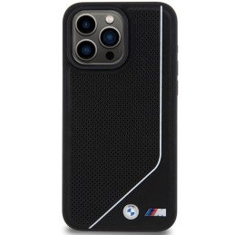 Etui BMW Perforated Twisted Line MagSafe na iPhone 15 Pro - czarne