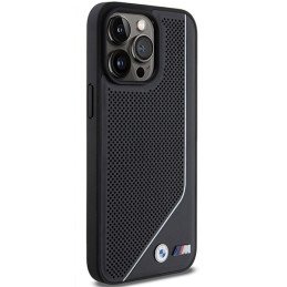 Etui BMW Perforated Twisted Line MagSafe na iPhone 15 Pro - czarne
