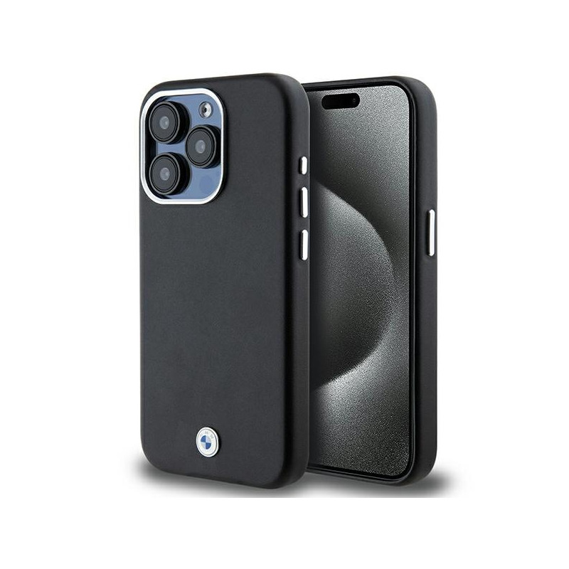 Etui BMW Signature Wrapped Metal MagSafe na iPhone 15 Pro - czarne Etui BMW Signature Wrapped Metal MagSafe na iPhone 15 Pro - czarne