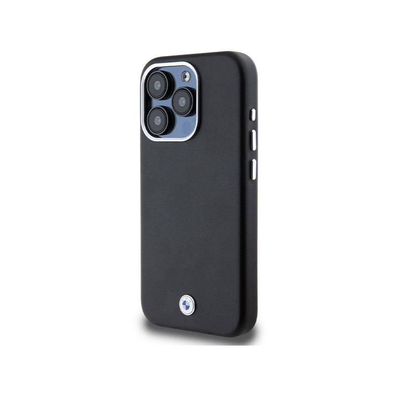 Etui BMW Signature Wrapped Metal MagSafe na iPhone 15 Pro - czarne
