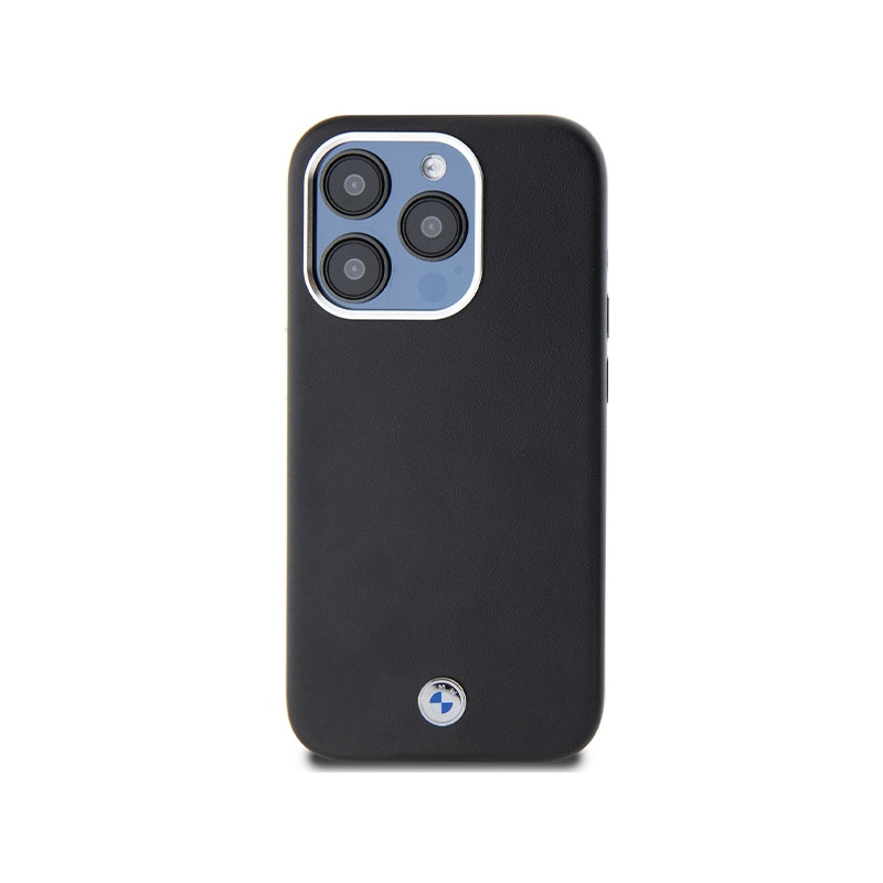 Etui BMW Signature Wrapped Metal MagSafe na iPhone 15 Pro - czarne