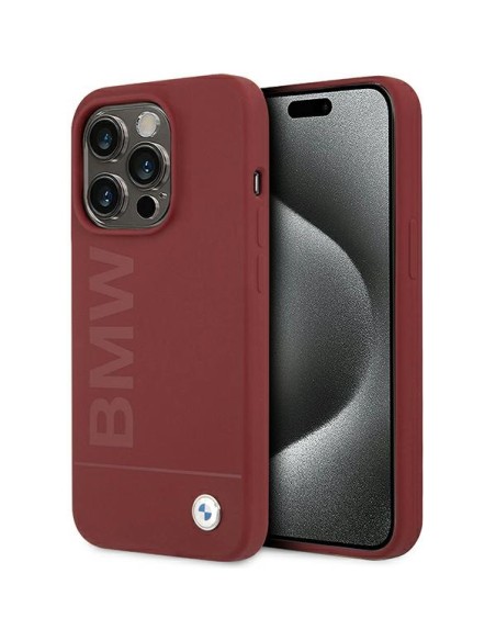 Etui BMW Silicone Big Logo MagSafe na iPhone 15 Pro - czerwone Etui BMW Silicone Big Logo MagSafe na iPhone 15 Pro - czerwone