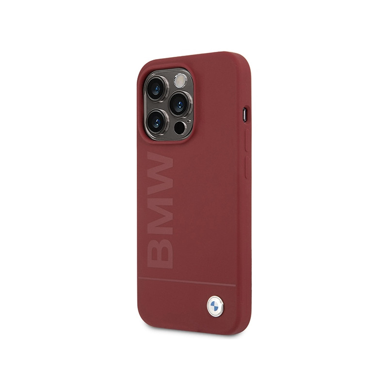 Etui BMW Silicone Big Logo MagSafe na iPhone 15 Pro - czerwone