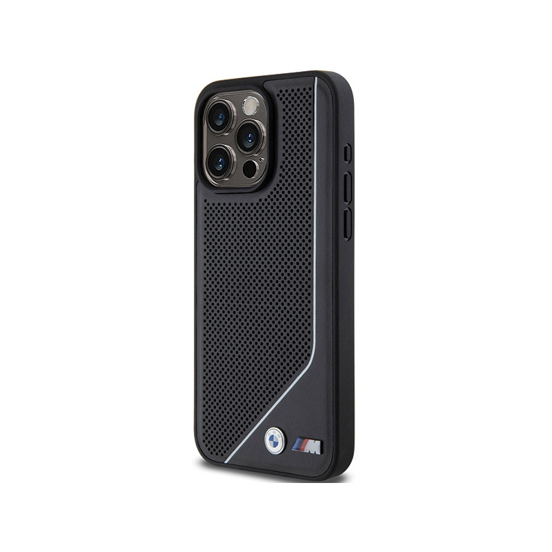 Etui BMW Perforated Twisted Line MagSafe na iPhone 15 Pro Max - czarne