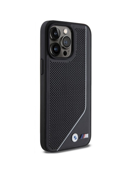 Etui BMW Perforated Twisted Line MagSafe na iPhone 15 Pro Max - czarne
