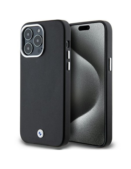 Etui BMW Signature Wrapped Metal MagSafe na iPhone 15 Pro Max - czarne Etui BMW Signature Wrapped Metal MagSafe na iPhone 15 Pro Max - czarne