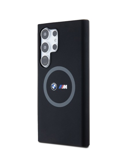 Etui BMW M Silicone Printed Ring MagSafe na Samsung Galaxy S24 Ultra - czarne Etui BMW M Silicone Printed Ring MagSafe na Samsung Galaxy S24 Ultra - czarne