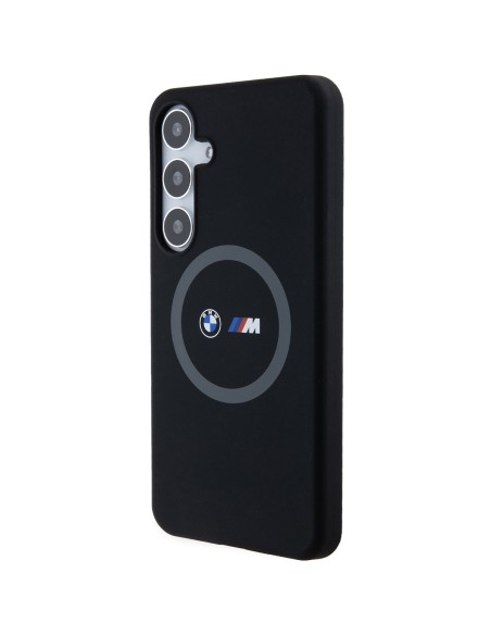 Etui BMW M Silicone Printed Ring MagSafe na Samsung Galaxy S24+ - czarne Etui BMW M Silicone Printed Ring MagSafe na Samsung Galaxy S24+ - czarne