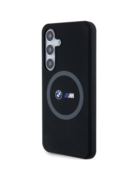 Etui BMW M Silicone Printed Ring MagSafe na Samsung Galaxy S24 - czarne Etui BMW M Silicone Printed Ring MagSafe na Samsung Galaxy S24 - czarne