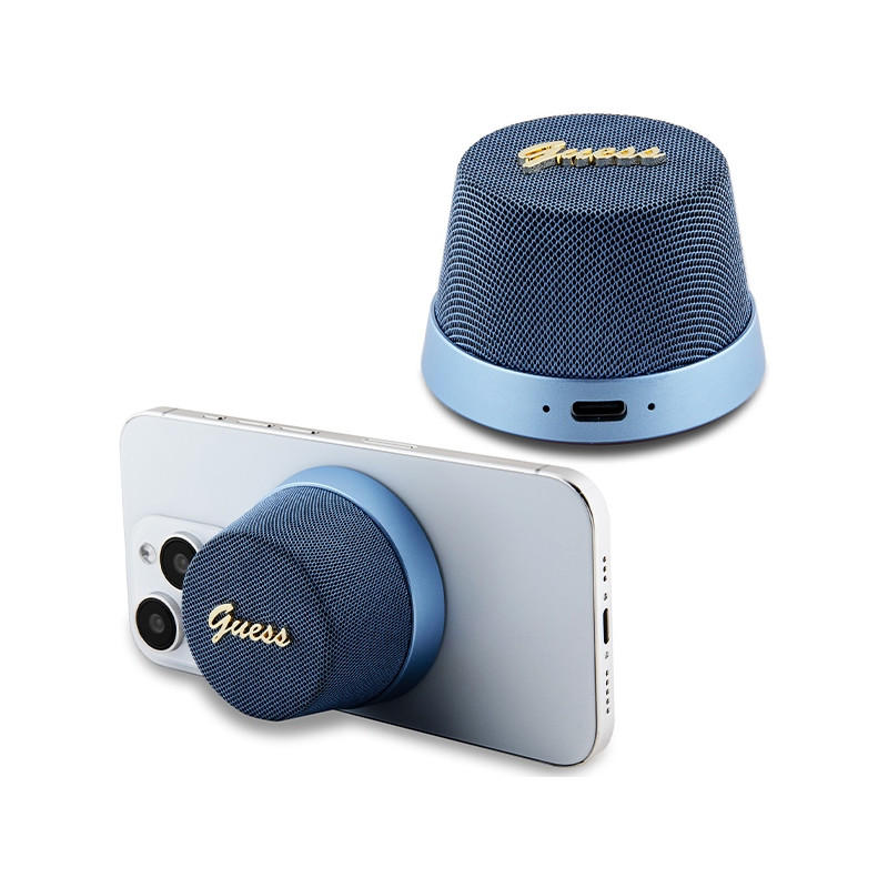 Głośnik Bluetooth Guess Magnetic Script Metal - niebieski Głośnik Bluetooth Guess Magnetic Script Metal - niebieski