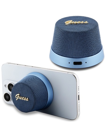 Głośnik Bluetooth Guess Magnetic Script Metal - niebieski Głośnik Bluetooth Guess Magnetic Script Metal - niebieski