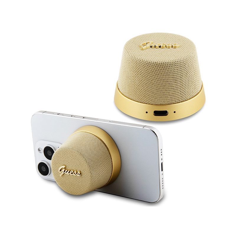 Głośnik Bluetooth Guess Magnetic Script Metal - złoty Głośnik Bluetooth Guess Magnetic Script Metal - złoty
