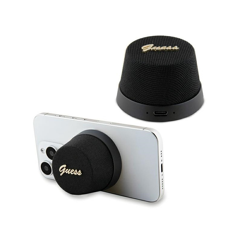 Głośnik Bluetooth Guess Magnetic Script Metal - czarny Głośnik Bluetooth Guess Magnetic Script Metal - czarny