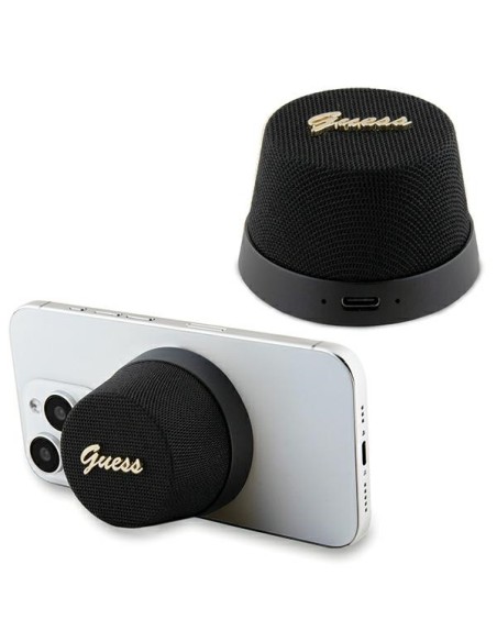 Głośnik Bluetooth Guess Magnetic Script Metal - czarny Głośnik Bluetooth Guess Magnetic Script Metal - czarny