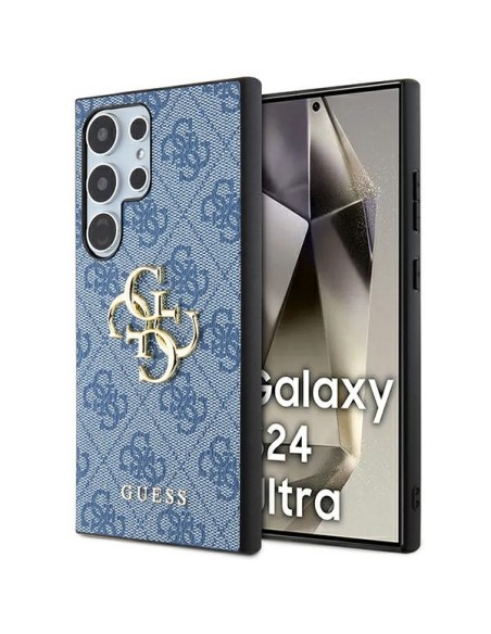 Etui Guess 4G Big Metal Logo na Samsung Galaxy S24 Ultra - niebieskie Etui Guess 4G Big Metal Logo na Samsung Galaxy S24 Ultra - niebieskie
