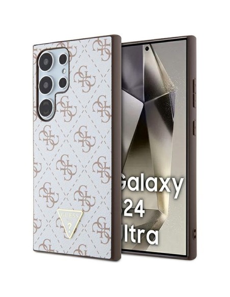 Etui Guess 4G Triangle na Samsung Galaxy S24 Ultra - białe Etui Guess 4G Triangle na Samsung Galaxy S24 Ultra - białe