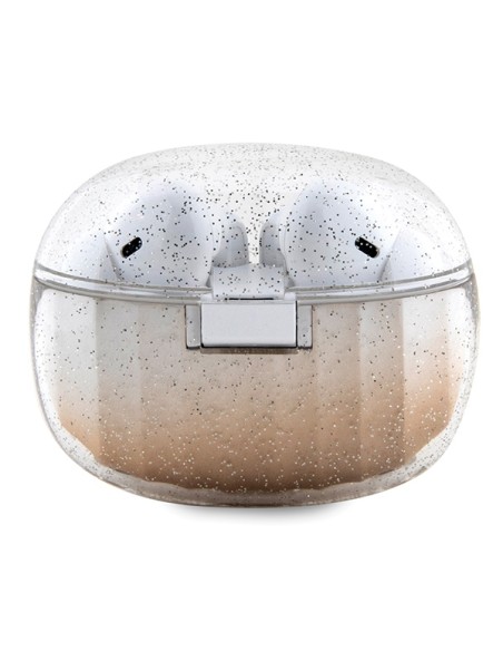 Słuchawki Bluetooth TWS Guess Glitter Gradient ze stacją dokującą - złote