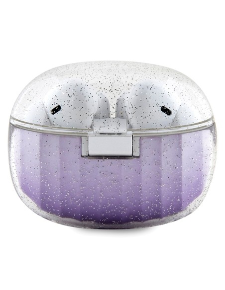 Słuchawki Bluetooth TWS Guess Glitter Gradient ze stacją dokującą - fioletowe Słuchawki Bluetooth TWS Guess Glitter Gradient ze stacją dokującą - fioletowe