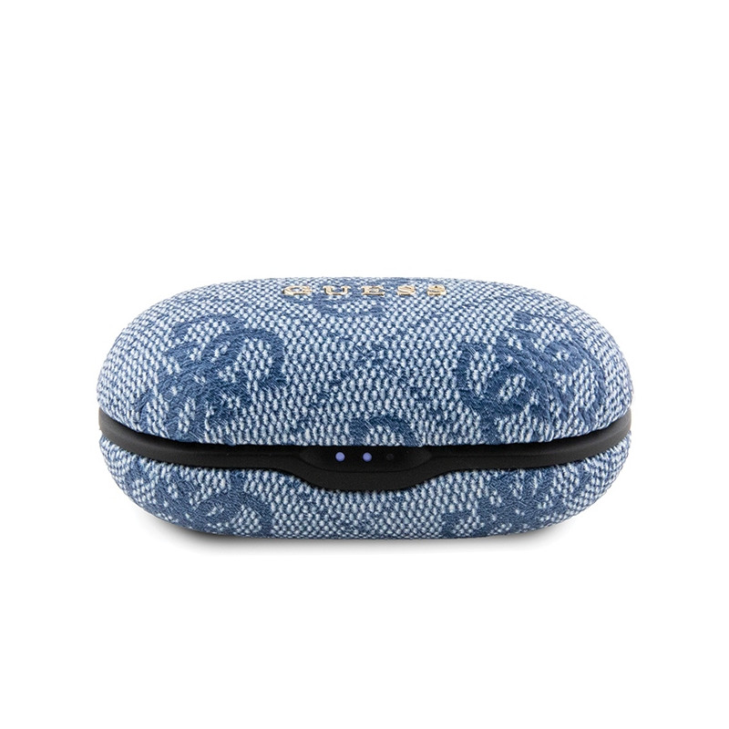 Słuchawki Bluetooth TWS Guess 4G Metal ze stacją dokującą ENC - niebieskie