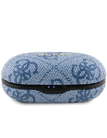 Słuchawki Bluetooth TWS Guess 4G Metal ze stacją dokującą ENC - niebieskie Słuchawki Bluetooth TWS Guess 4G Metal ze stacją dokującą ENC - niebieskie