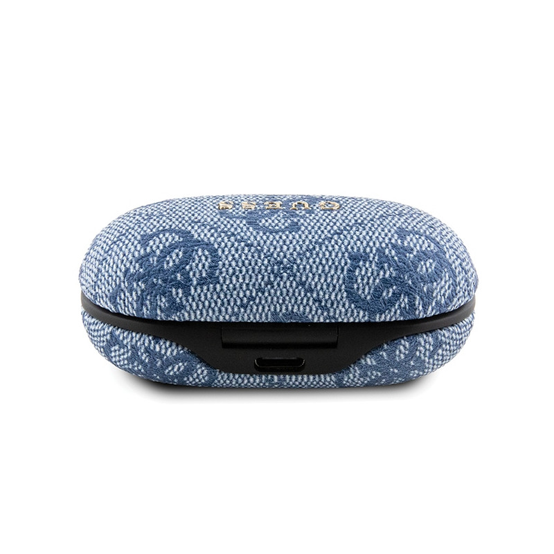 Słuchawki Bluetooth TWS Guess 4G Metal ze stacją dokującą ENC - niebieskie