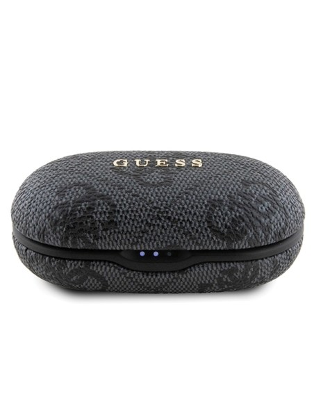 Słuchawki Bluetooth TWS Guess 4G Metal ze stacją dokującą ENC - czarne Słuchawki Bluetooth TWS Guess 4G Metal ze stacją dokującą ENC - czarne
