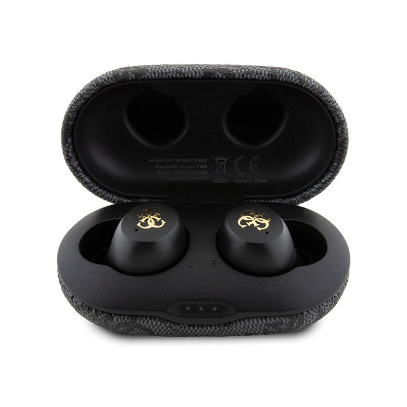 Słuchawki Bluetooth TWS Guess 4G Metal ze stacją dokującą ENC - czarne